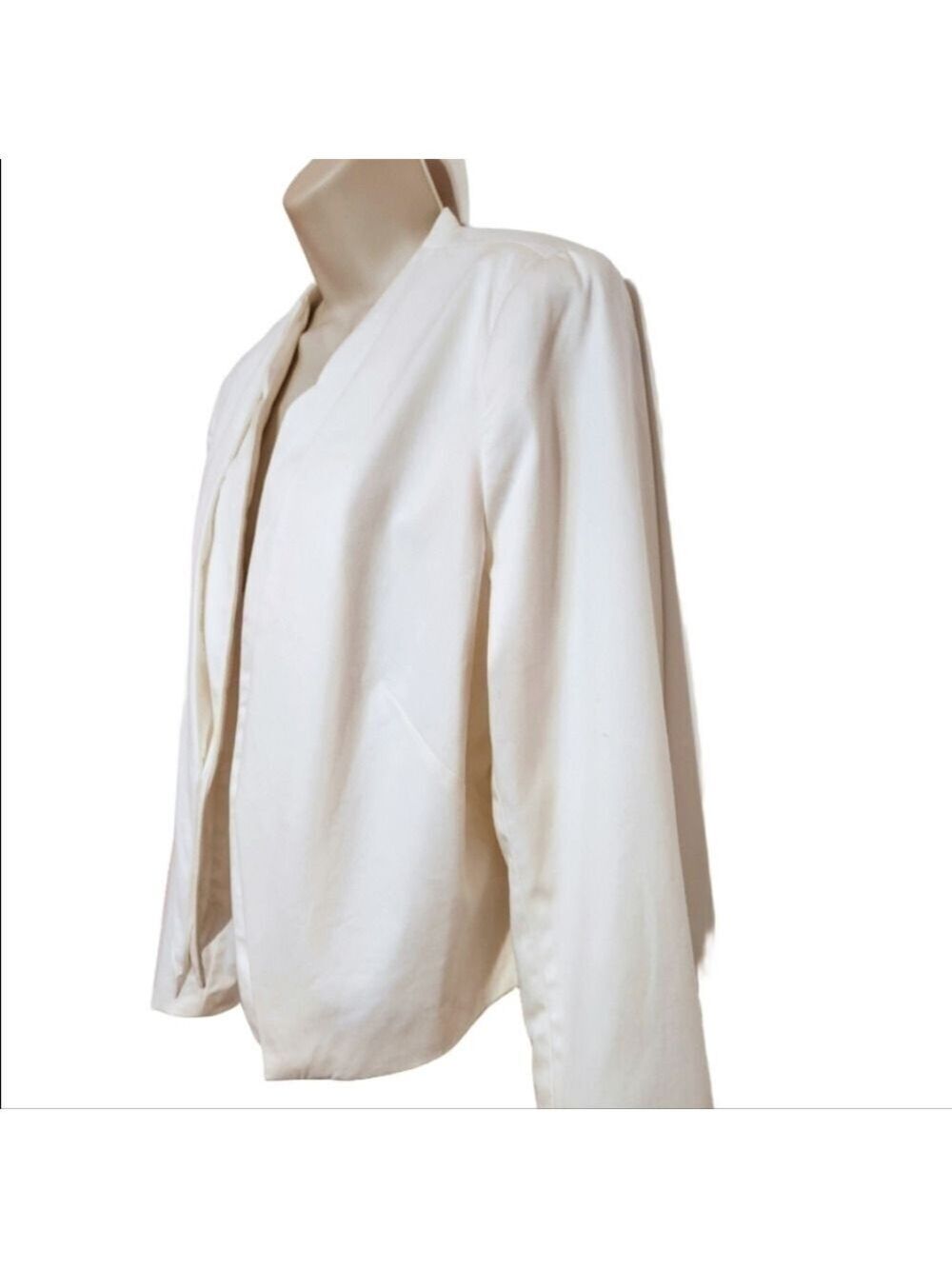 Worthington White Blazer Jacket Open Front Long Sleeve Extra Large - Picture 3 of 11